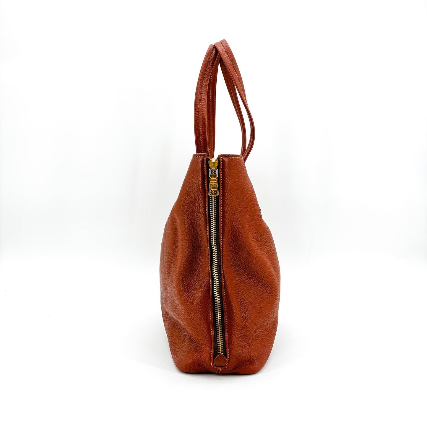 Prada Vitello Daino Tote Bag Brown