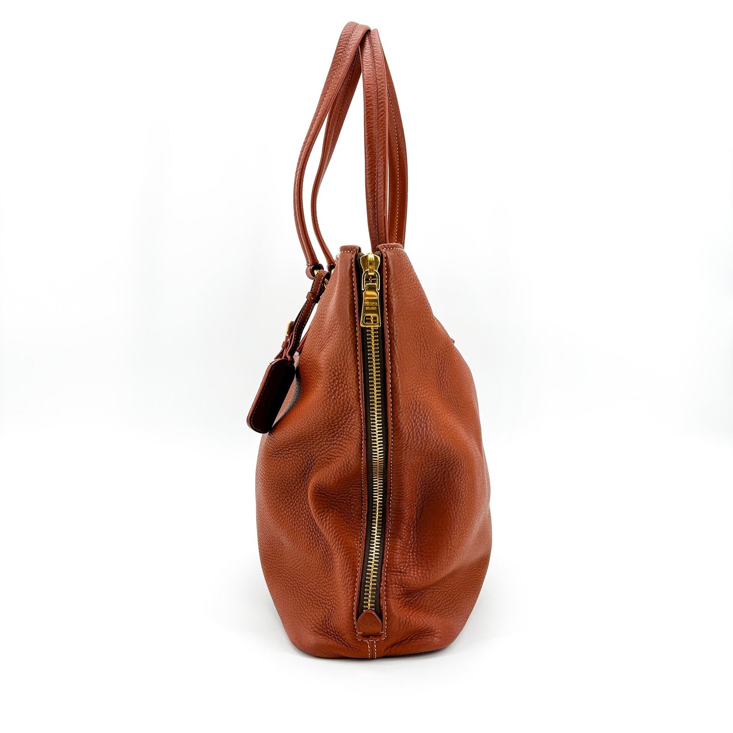 Prada Vitello Daino Tote Bag Brown