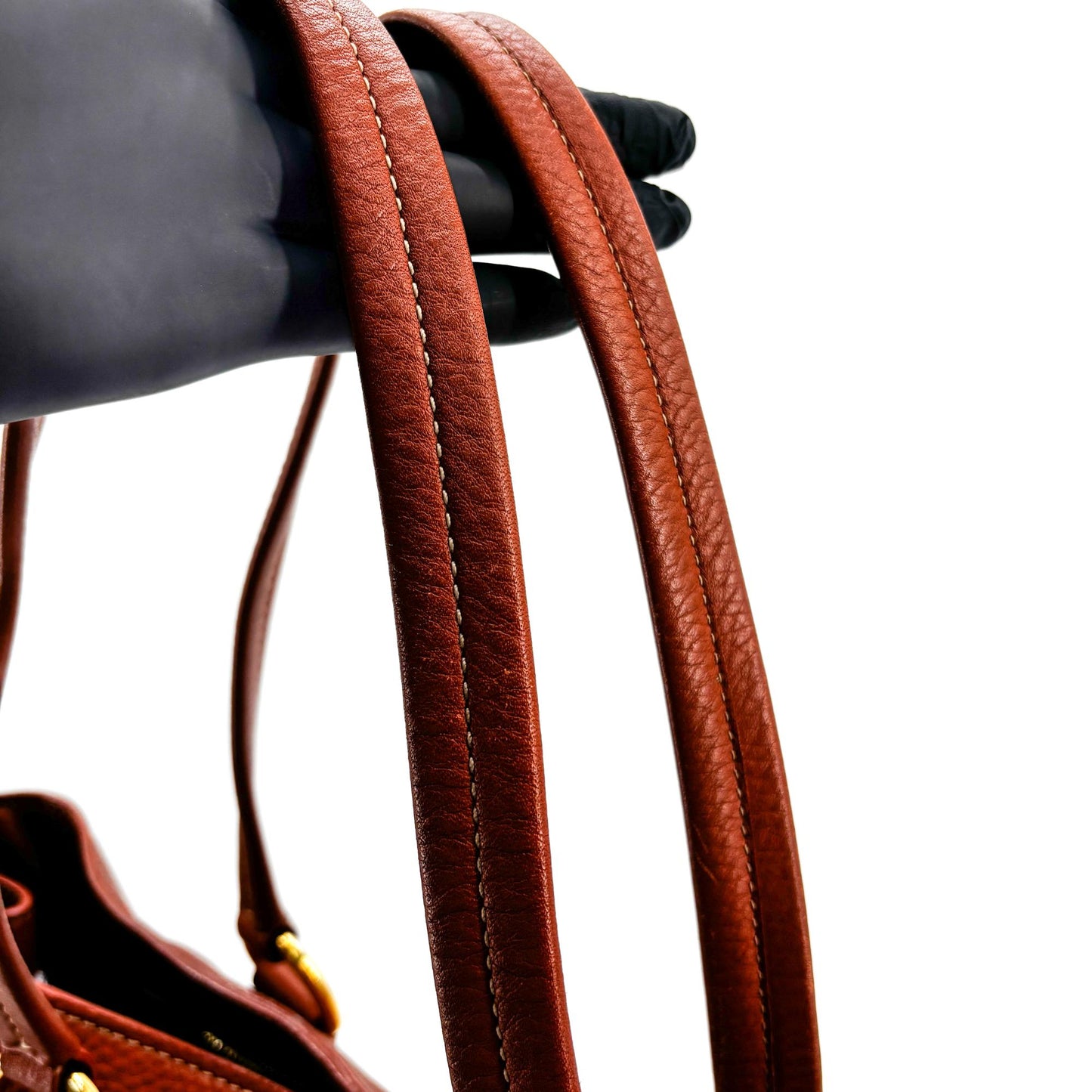 Prada Vitello Daino Tote Bag Brown