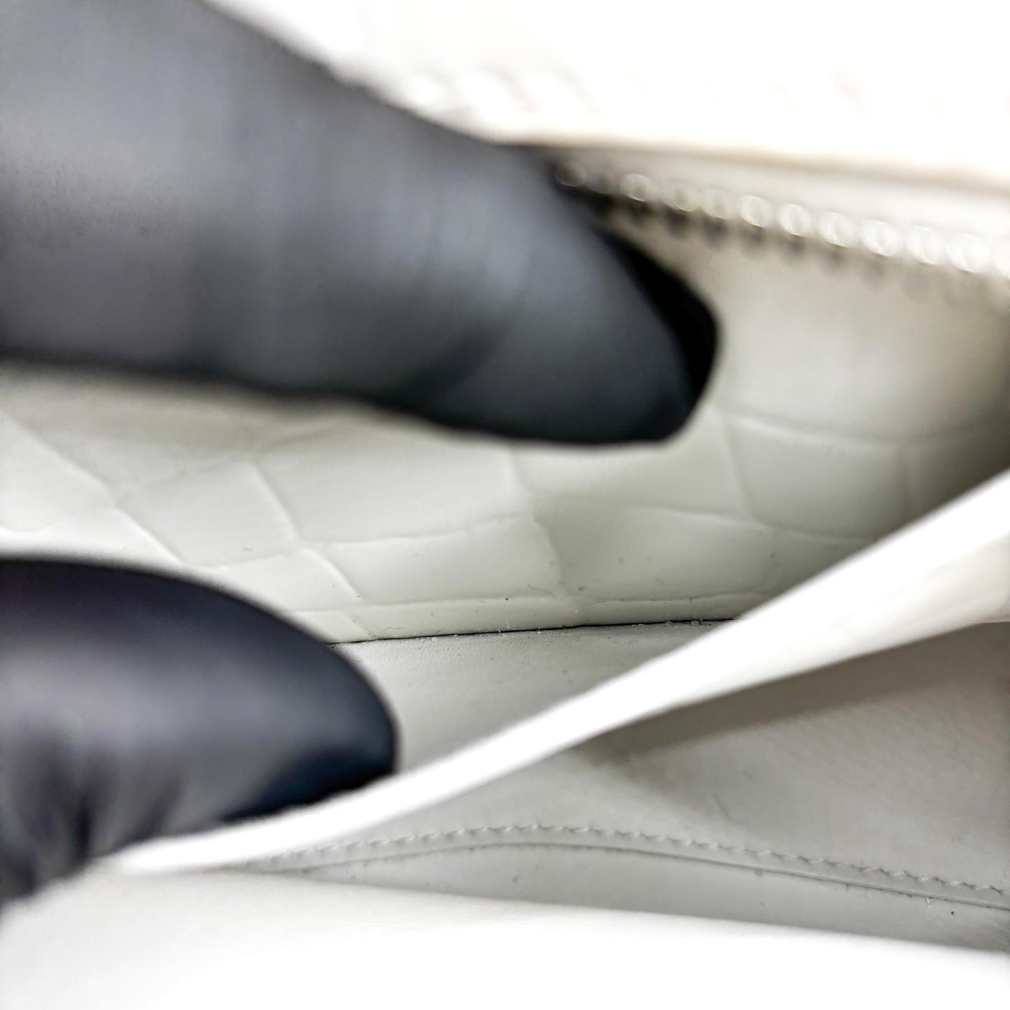Balenciaga Neo Classic Mini Top Handle Bag White Crocodile