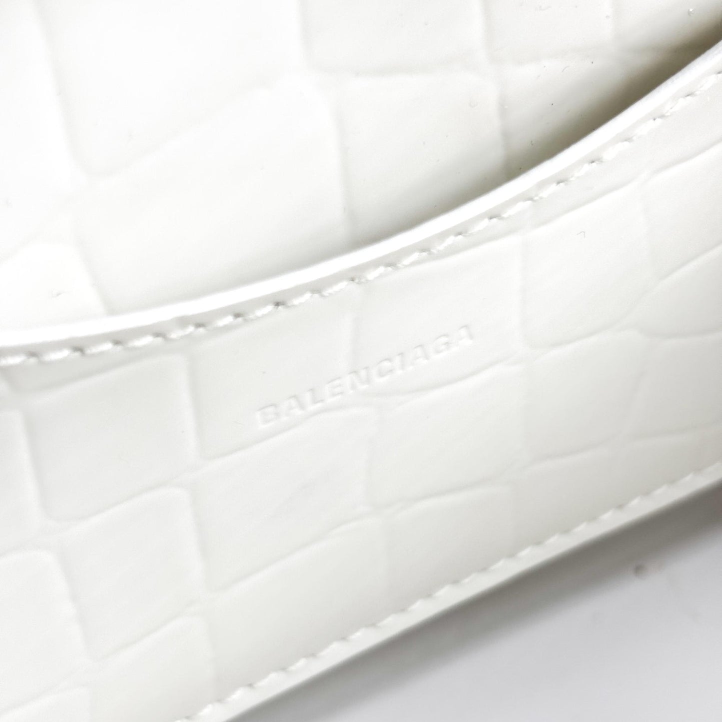 Balenciaga Neo Classic Mini Top Handle Bag White Crocodile