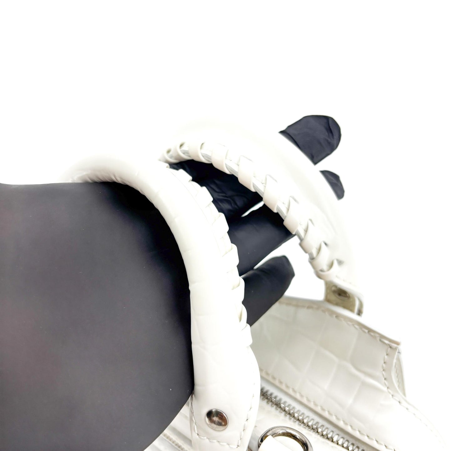 Balenciaga Neo Classic Mini Top Handle Bag White Crocodile
