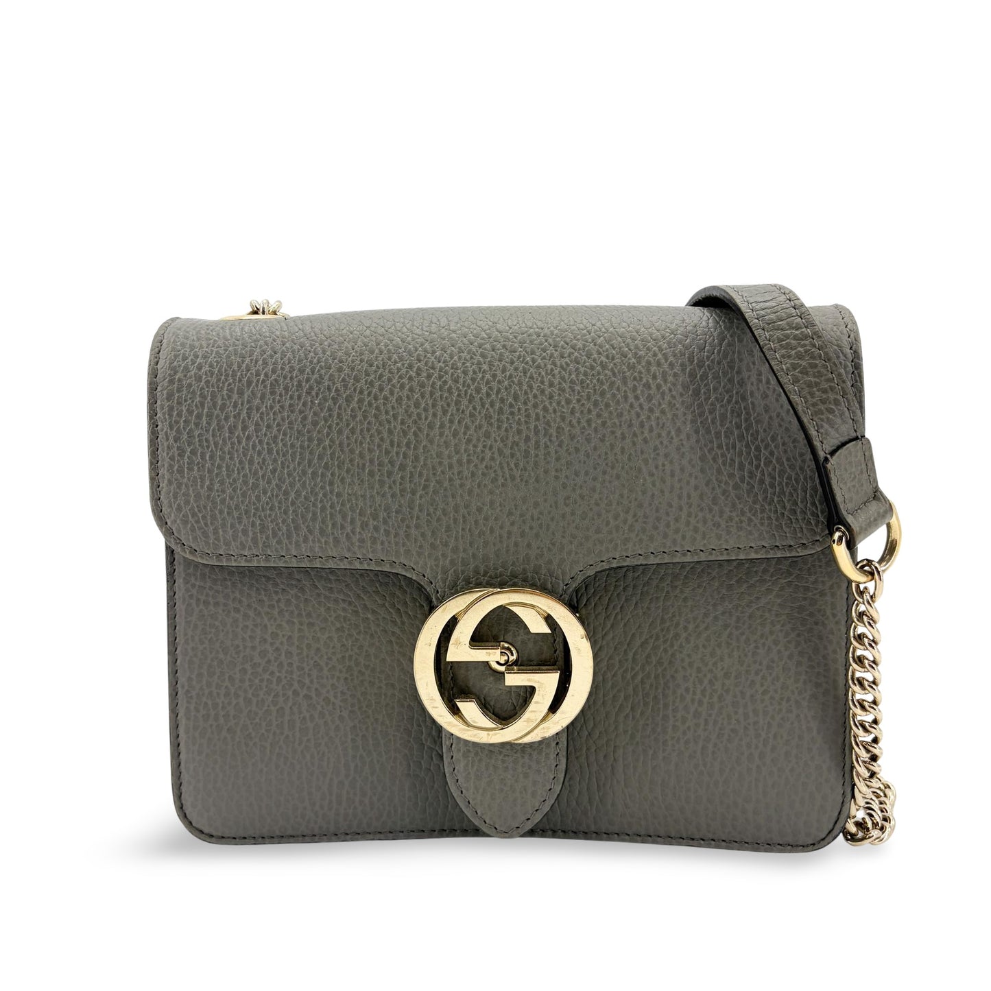 Gucci Interlocking G Chain Shoulder Bag Grey