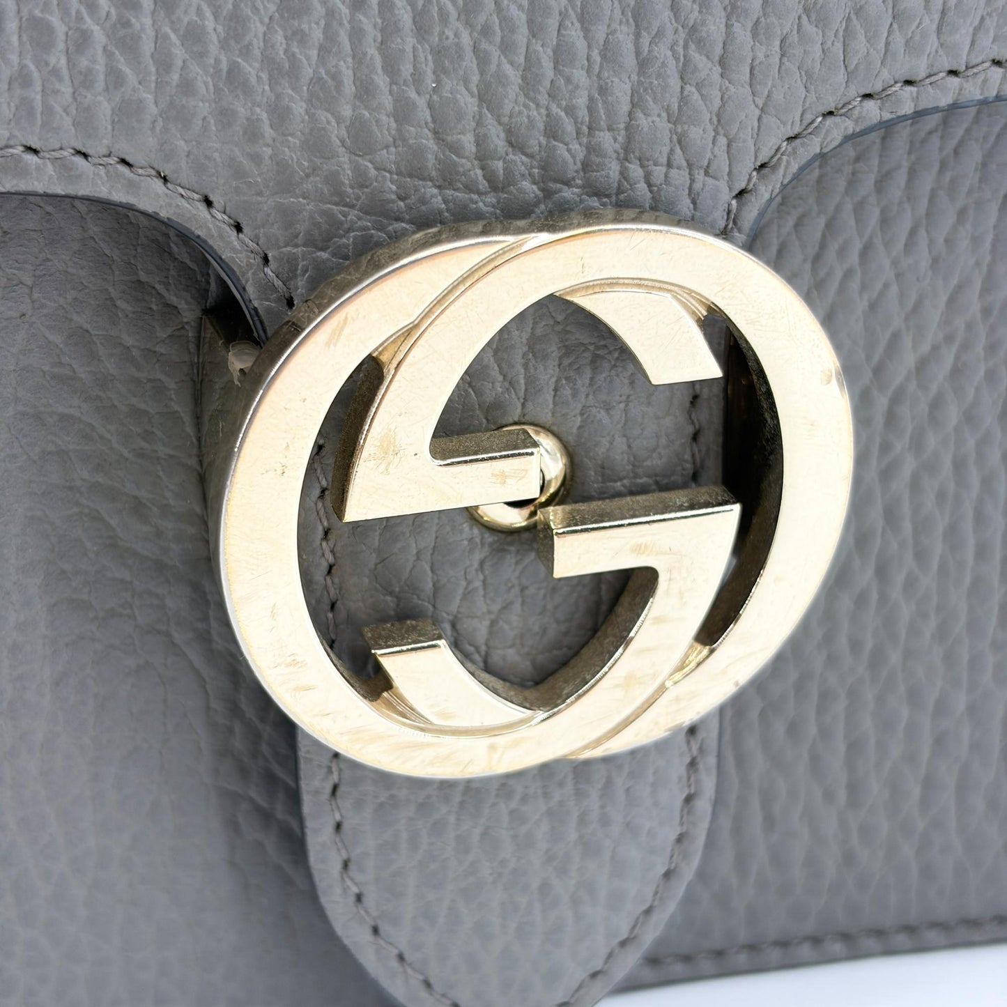Gucci Interlocking G Chain Shoulder Bag Grey