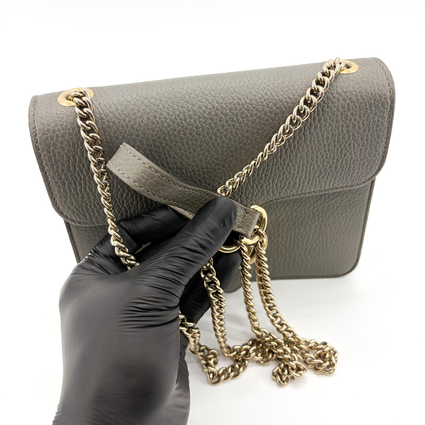 Gucci Interlocking G Chain Shoulder Bag Grey