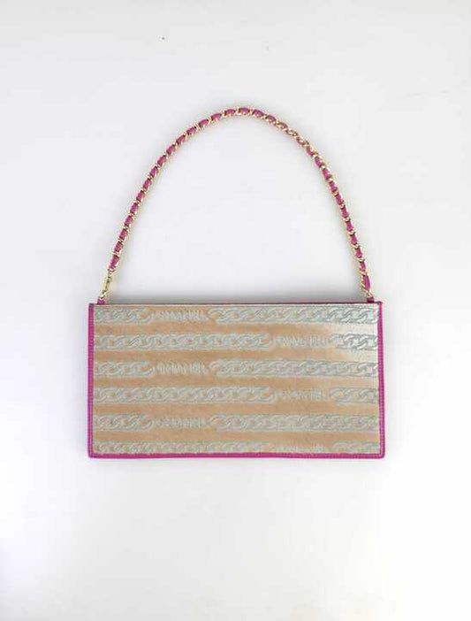 Calfskin chain pouch