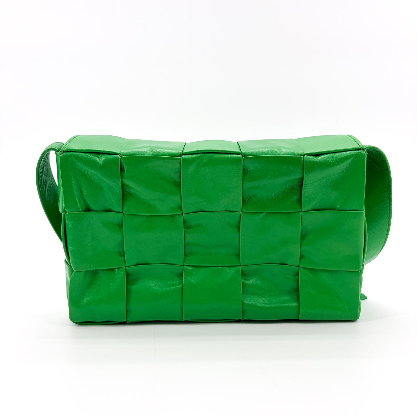 Bottega Veneta Intrecciato Weaving Paraket Cassette Bag Green