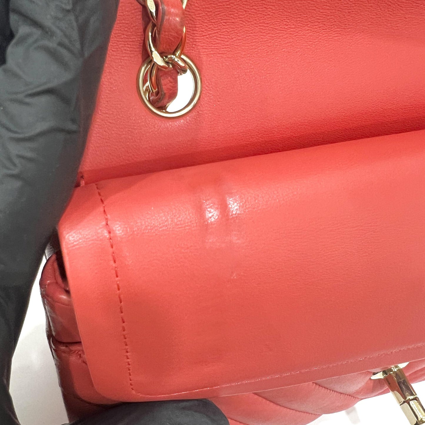 Chanel A01112 Lambskin Chevron Gold Hardware Classic Medium Shoulder Bag