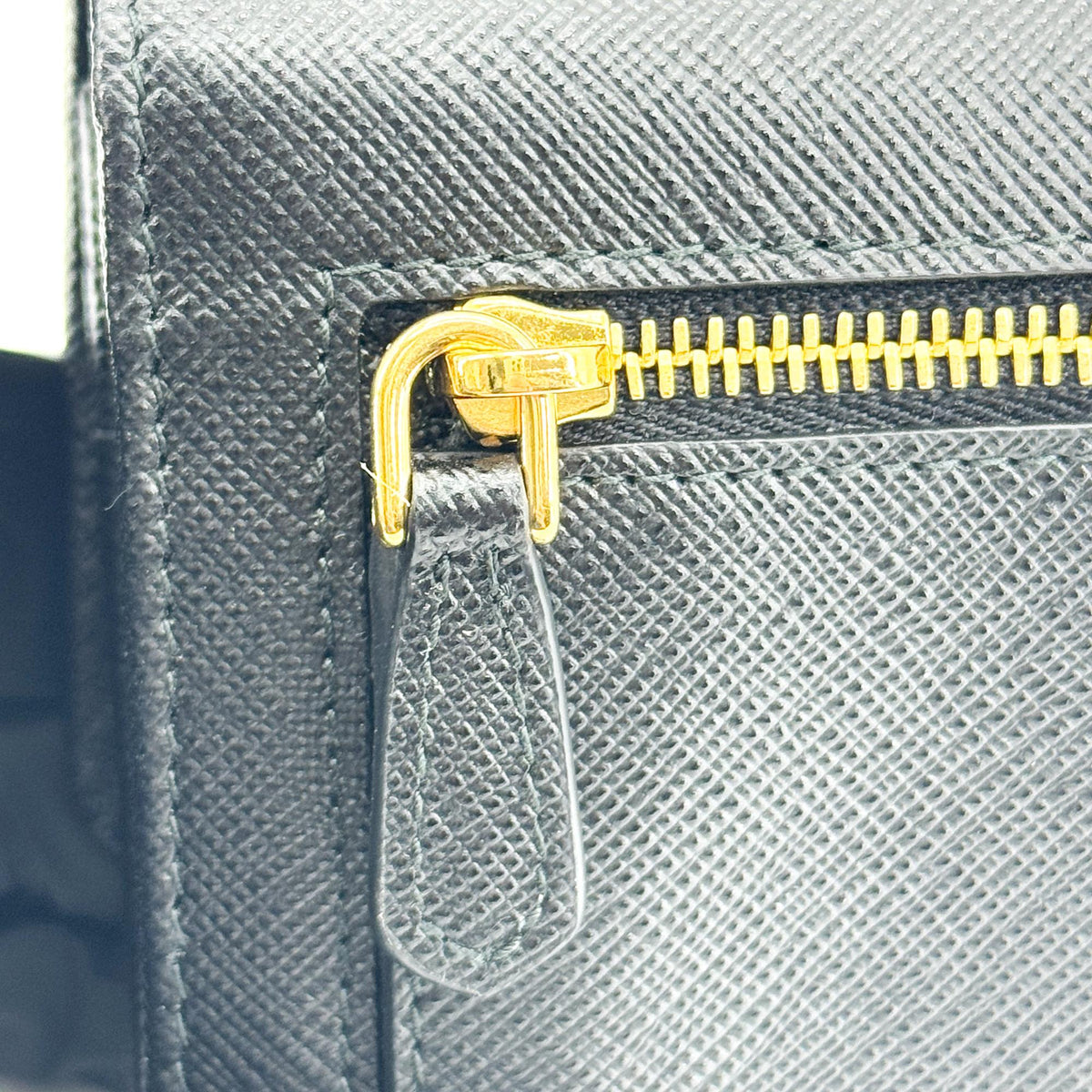 Prada Saffiano Metal Logo Long Wallet Black