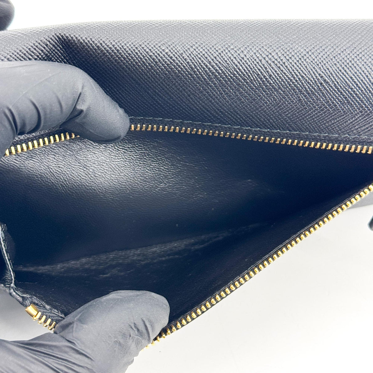 Prada Saffiano Metal Logo Long Wallet Black