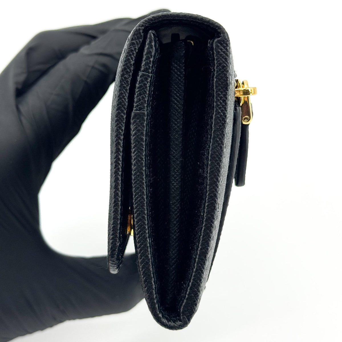 Prada Saffiano Metal Logo Long Wallet Black