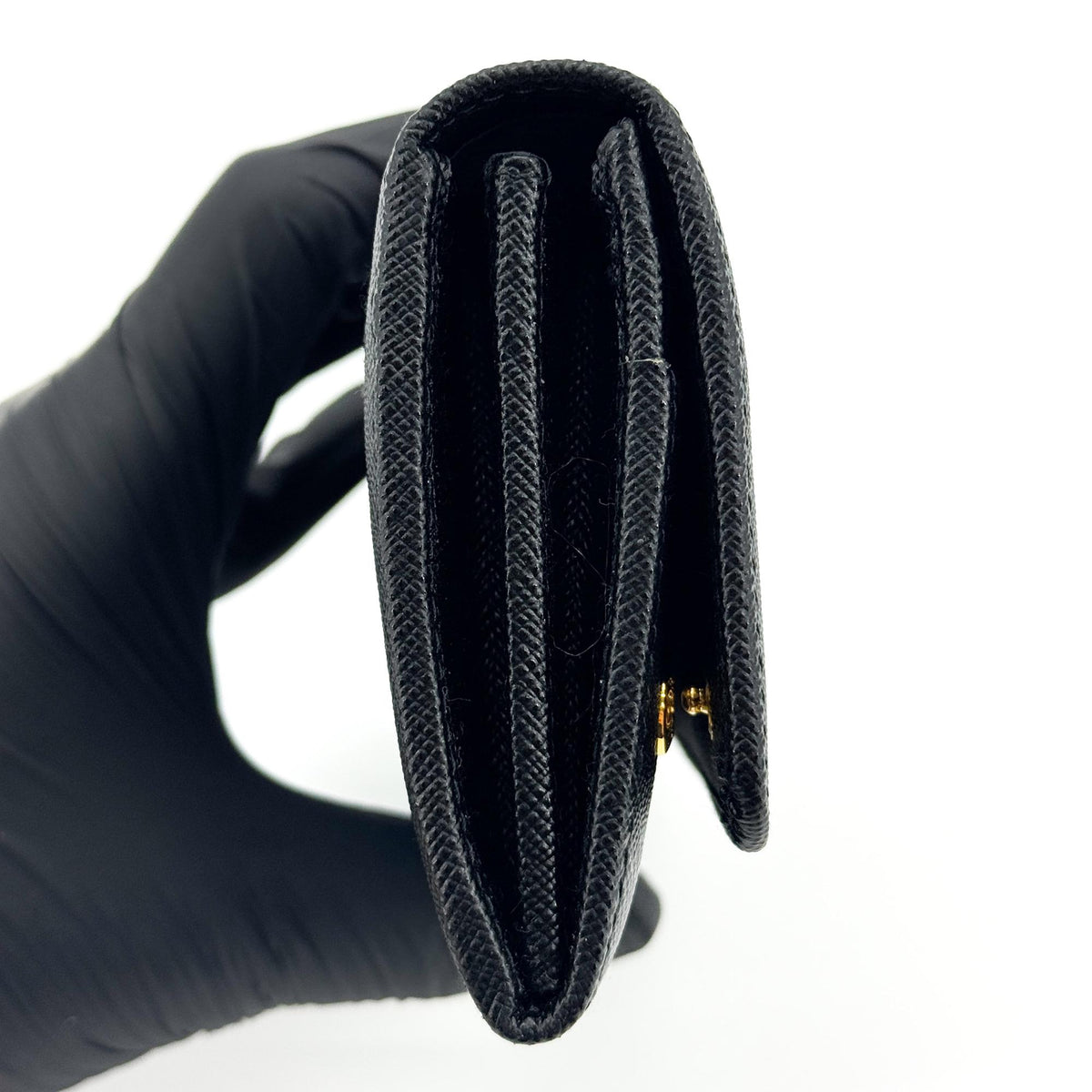 Prada Saffiano Metal Logo Long Wallet Black
