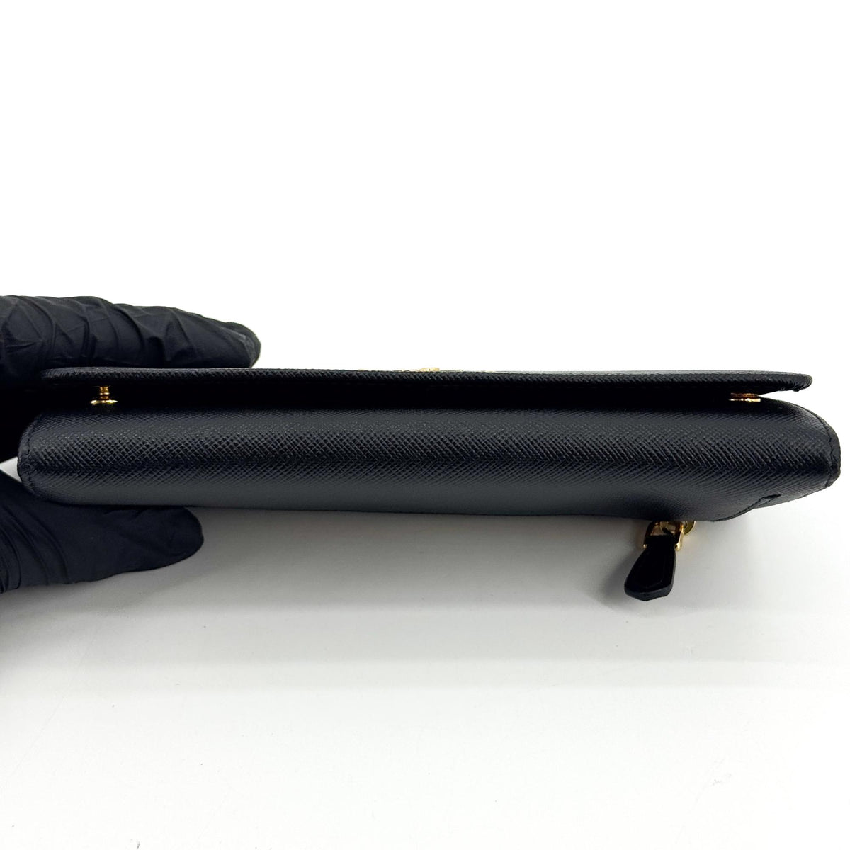Prada Saffiano Metal Logo Long Wallet Black