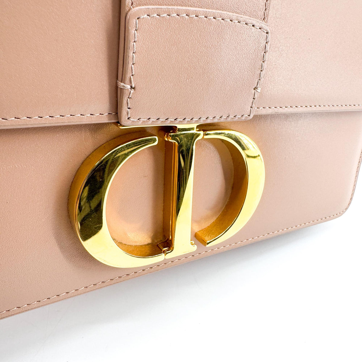 Dior 30 Montaigne Bag Box, Calfskin Powder Beige, Gold Hardware