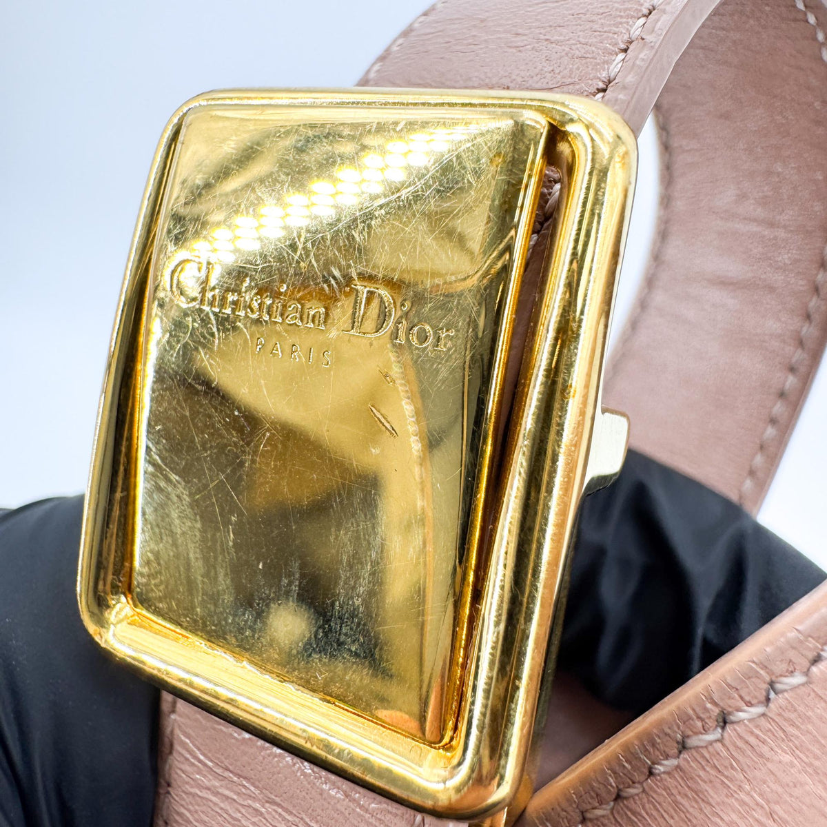 Dior 30 Montaigne Bag Box, Calfskin Powder Beige, Gold Hardware