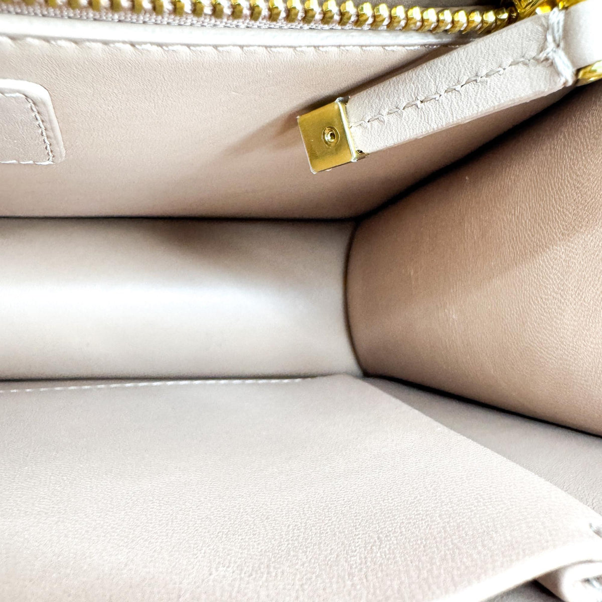 Dior 30 Montaigne Bag Box, Calfskin Powder Beige, Gold Hardware