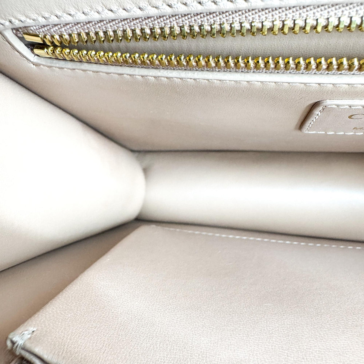 Dior 30 Montaigne Bag Box, Calfskin Powder Beige, Gold Hardware