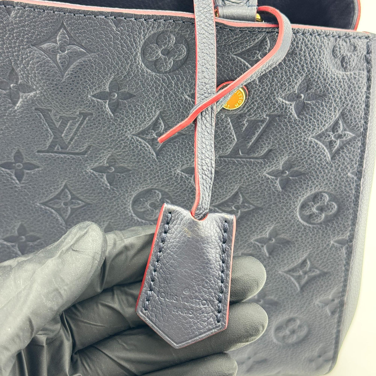 Louis Vuitton Montaigne BB Monogram Empreinte Marine Rouge