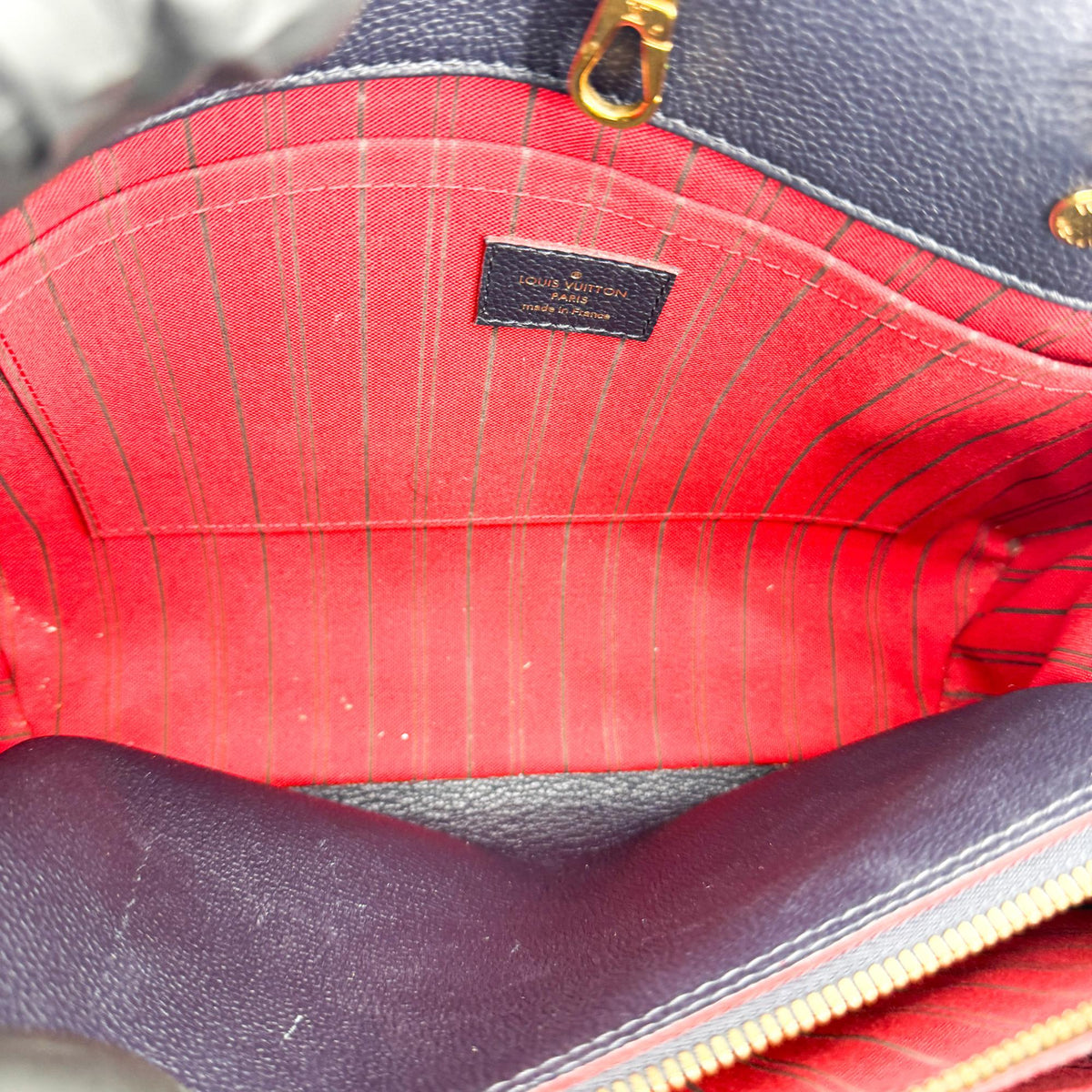 Louis Vuitton Montaigne BB Monogram Empreinte Marine Rouge