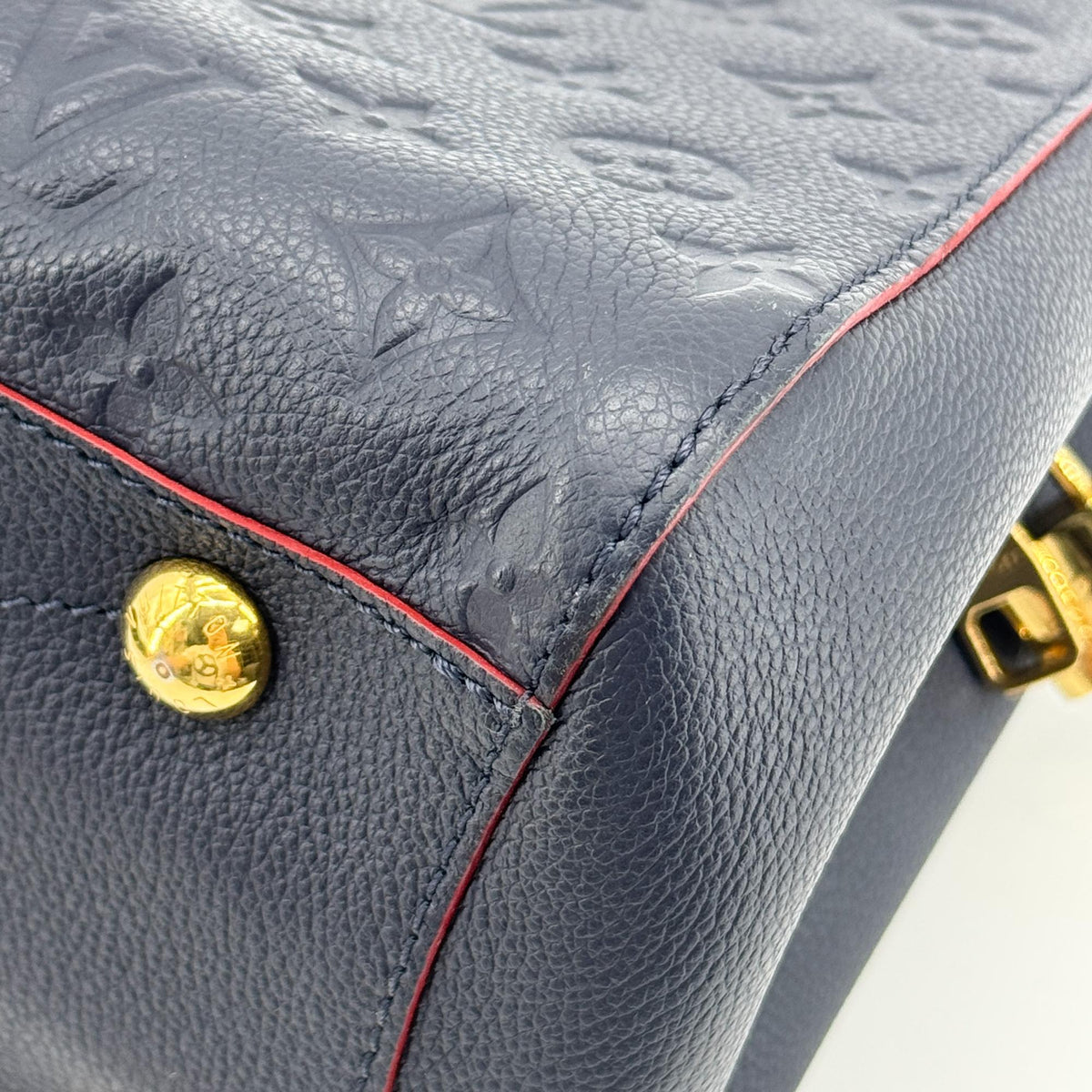 Louis Vuitton Montaigne BB Monogram Empreinte Marine Rouge