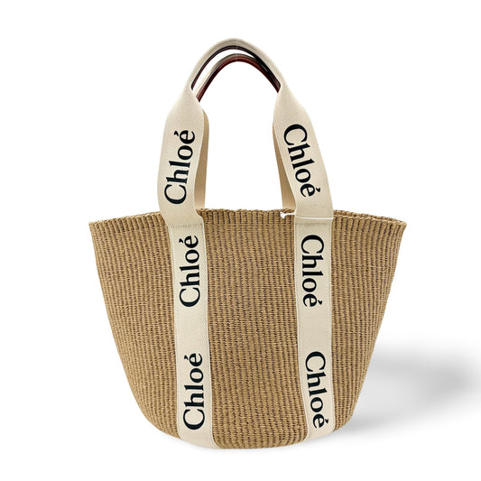 Chloé Woody Medium Basket Bag Natural
