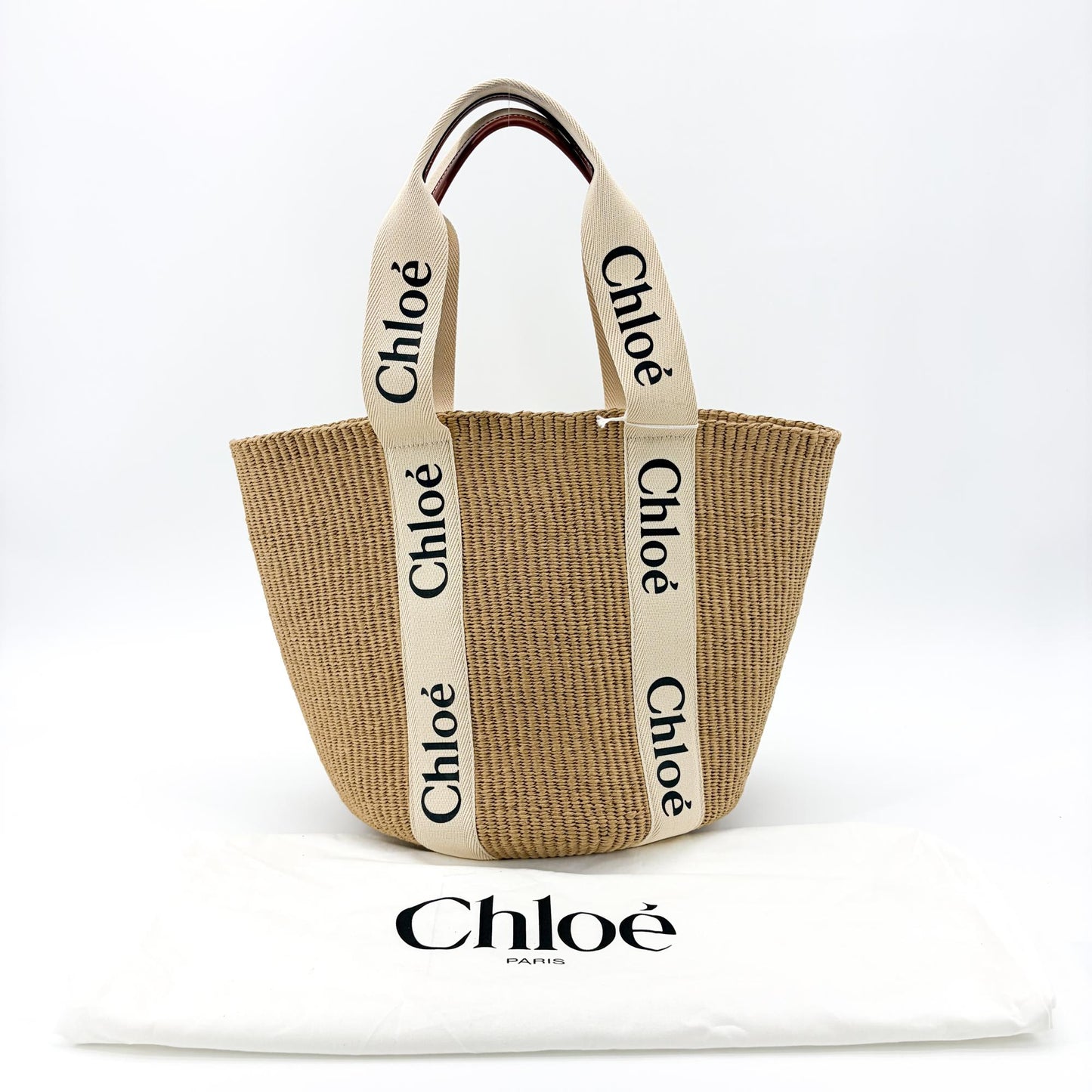 Chloé Woody Medium Basket Bag Natural
