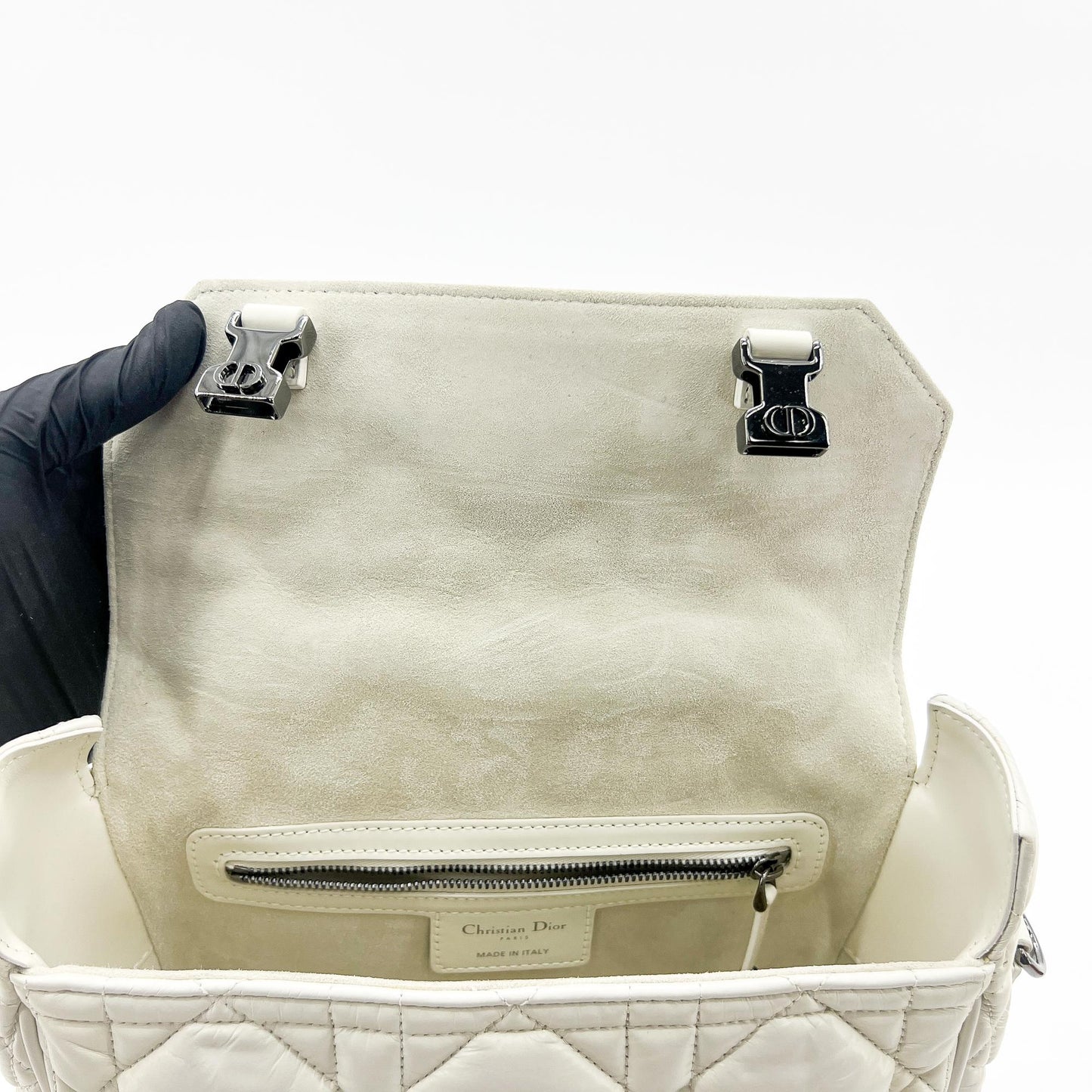 Dior Small Diorcamp Bag White Macro Cannage