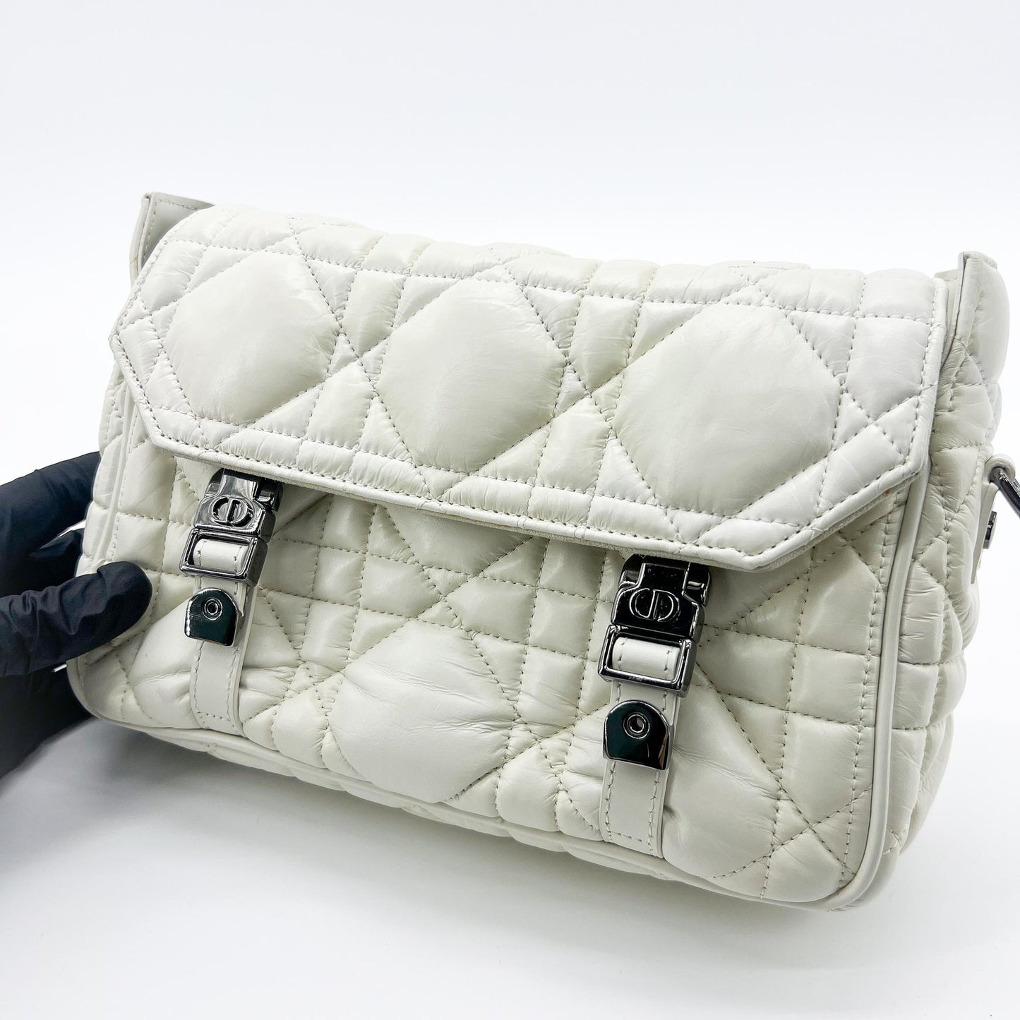 Dior Small Diorcamp Bag White Macro Cannage