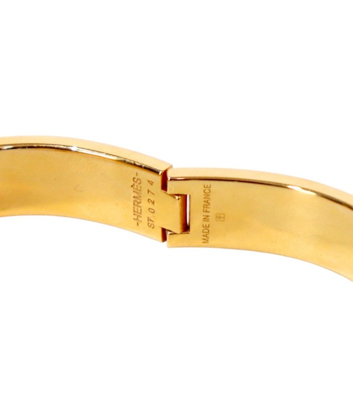 Hermès Pink Click-Ash Gold Bracelet