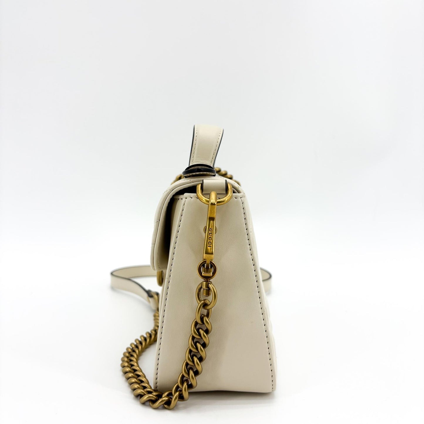 Gucci GG Marmont Mini Top Handle Bag White
