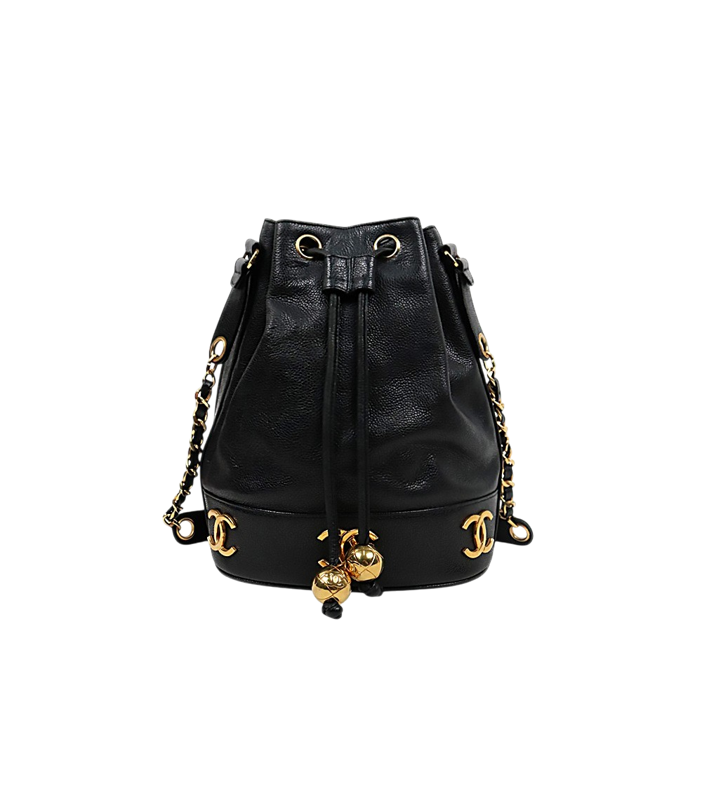 Chanel Black Caviar Triple C Bucket Bag