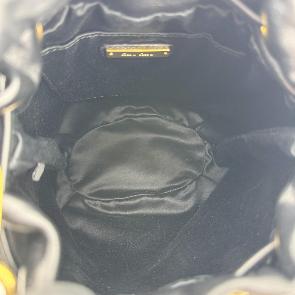 Miu Miu Matelassé Napa Leather Bucket Bag Gold Hardware Black