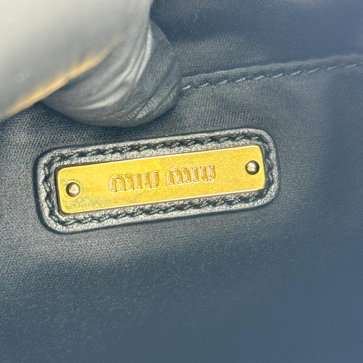 Miu Miu Matelassé Napa Leather Bucket Bag Gold Hardware Black