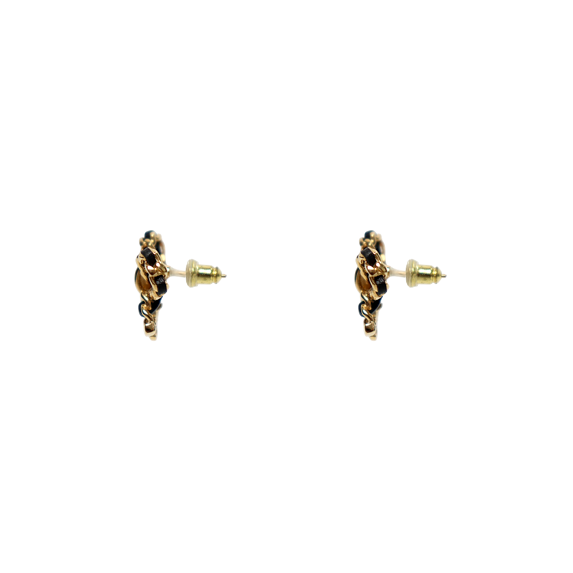 Chanel Ribbon Chain Earrings