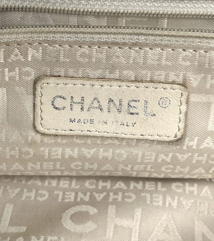 Chanel White Perforated Big CC Flap Shoulder Bag
