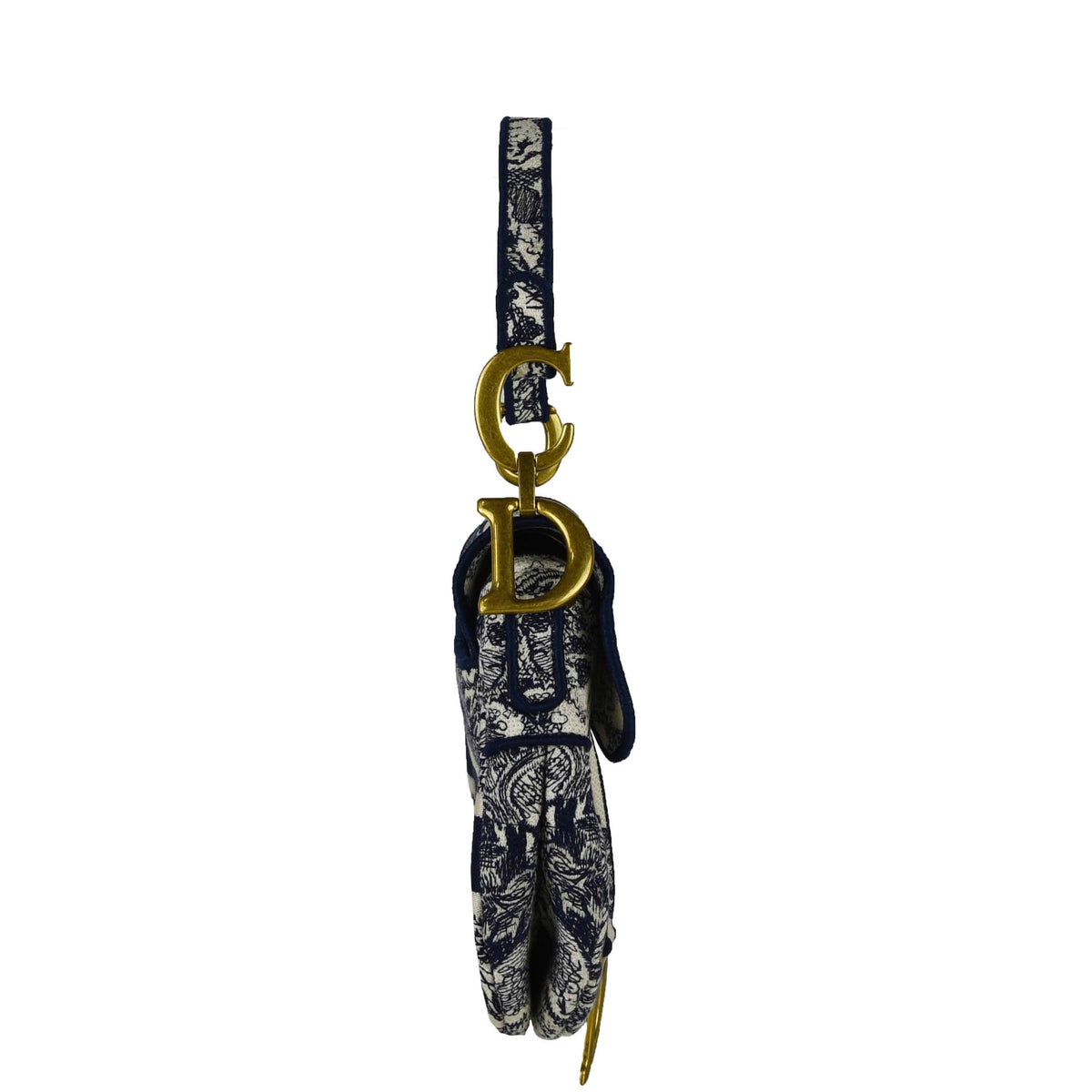 Medium Toile de Jouy Saddle Shoulder Bag