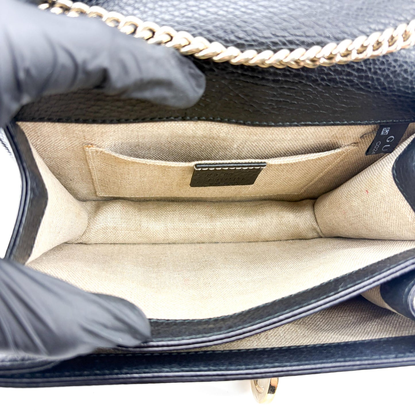 Gucci Interlocking G Small Chain Shoulder Bag Black