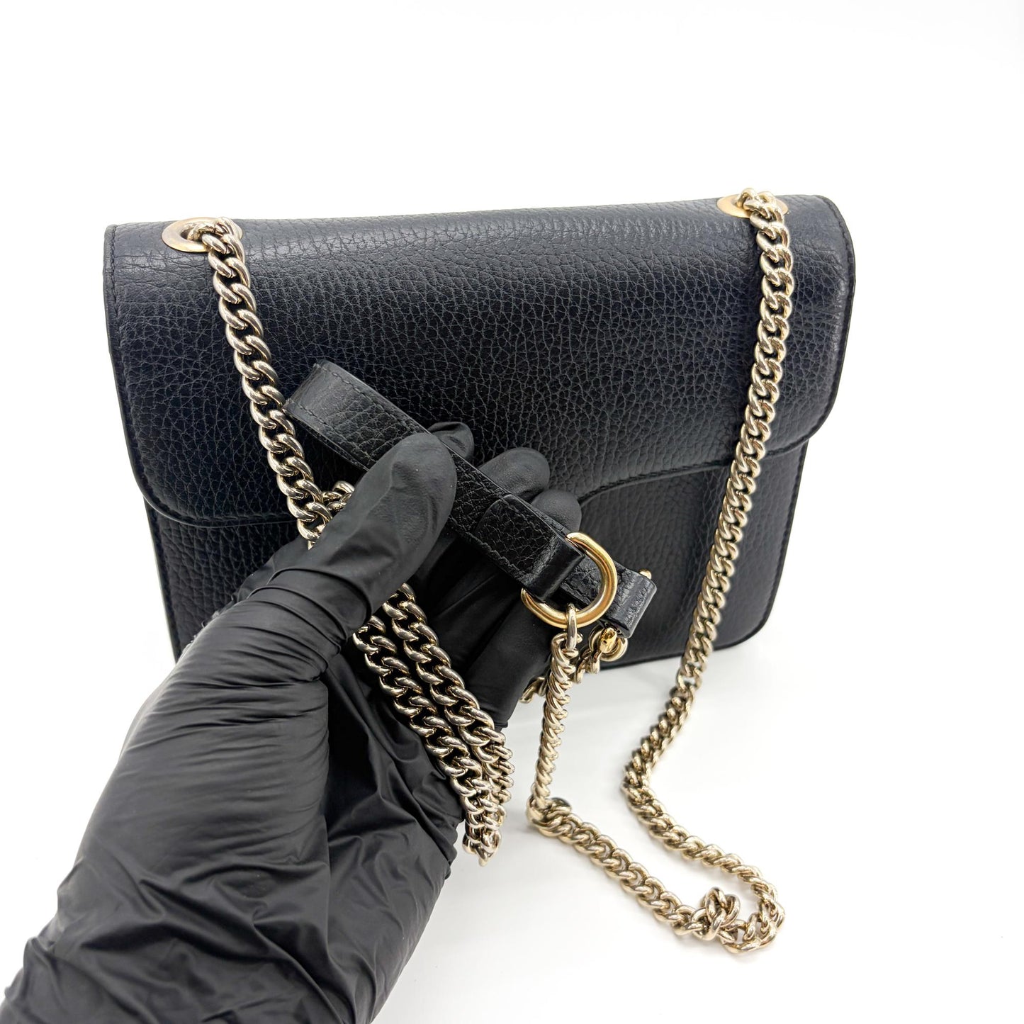 Gucci Interlocking G Small Chain Shoulder Bag Black