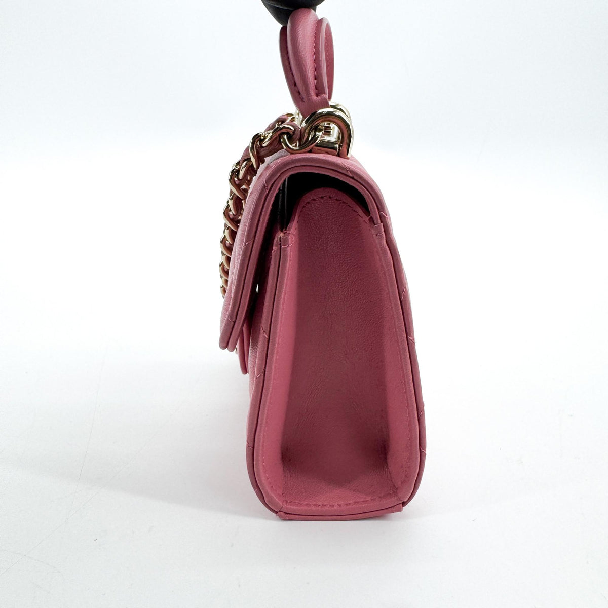 Chanel Classic Top Handle Flap Chain Bag Gold Hardware Pink