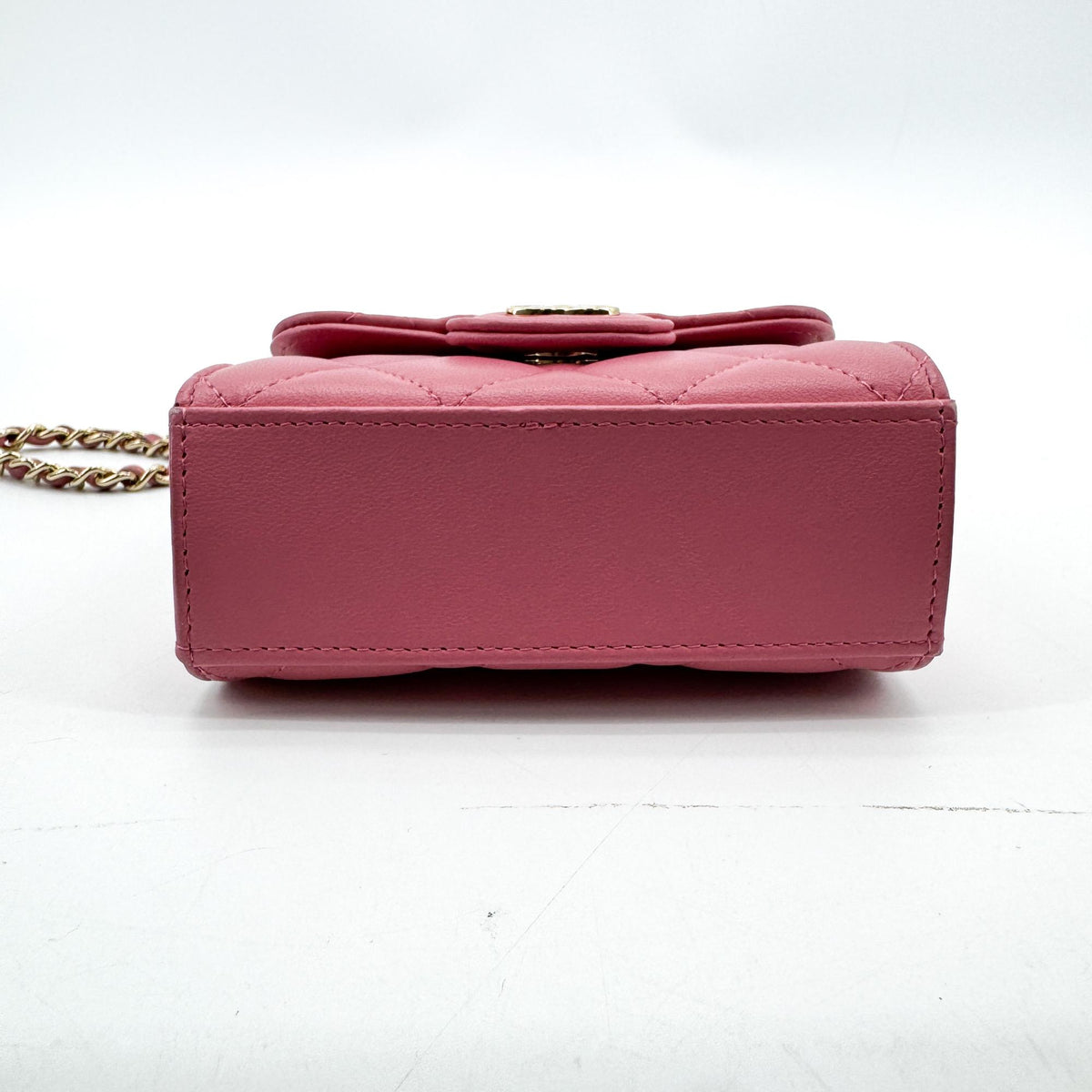 Chanel Classic Top Handle Flap Chain Bag Gold Hardware Pink