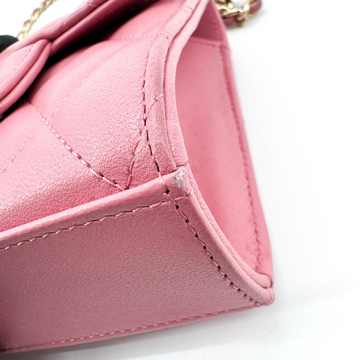 Chanel Classic Top Handle Flap Chain Bag Gold Hardware Pink