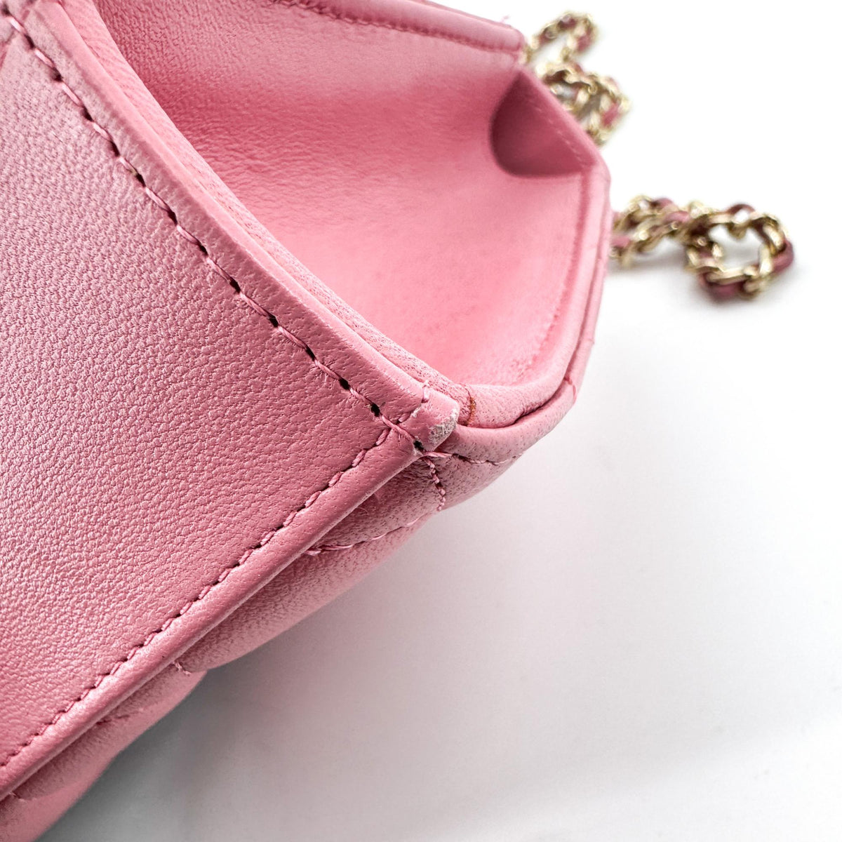 Chanel Classic Top Handle Flap Chain Bag Gold Hardware Pink