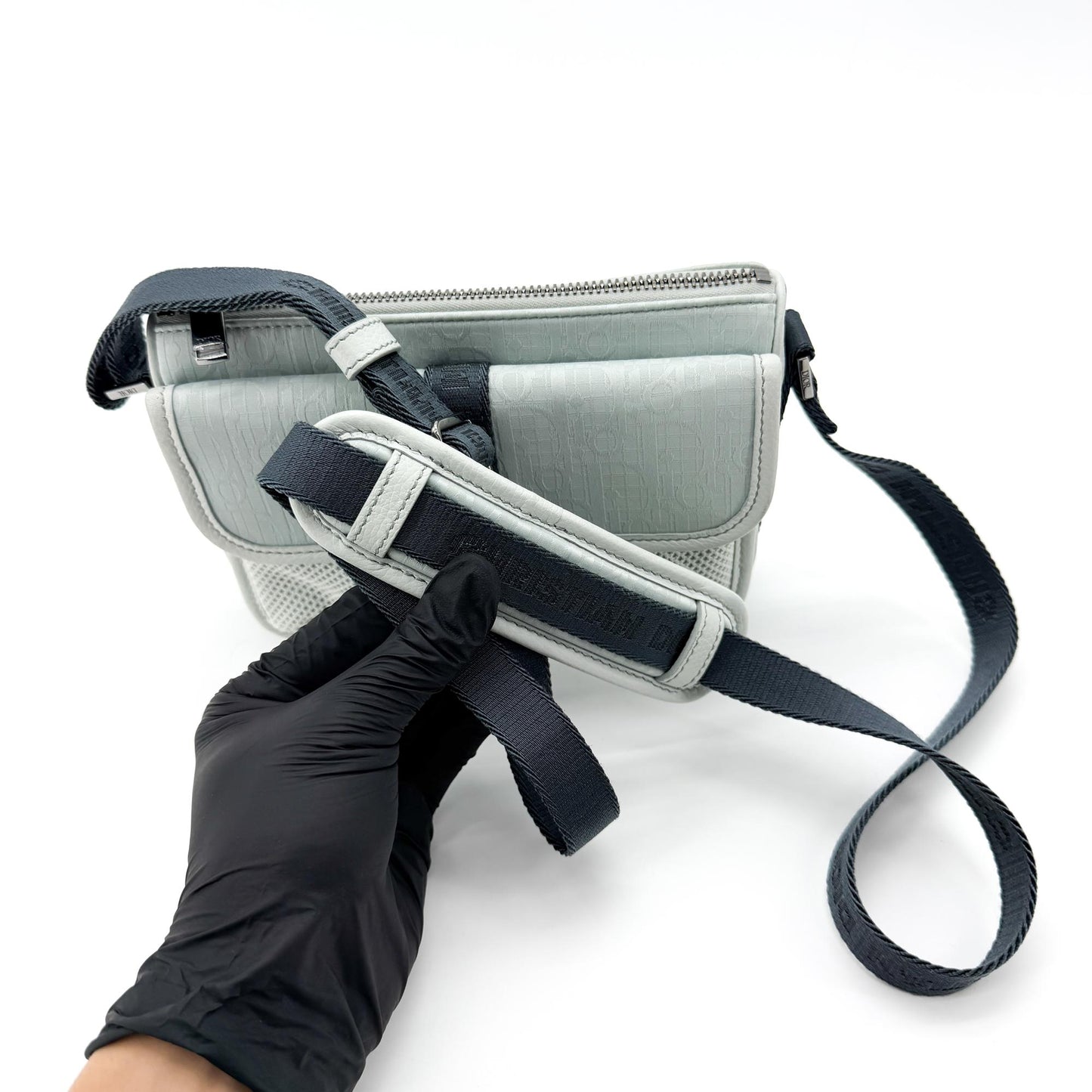 Dior Hit the Road Strap Pouch Grey CD Diamond Canvas