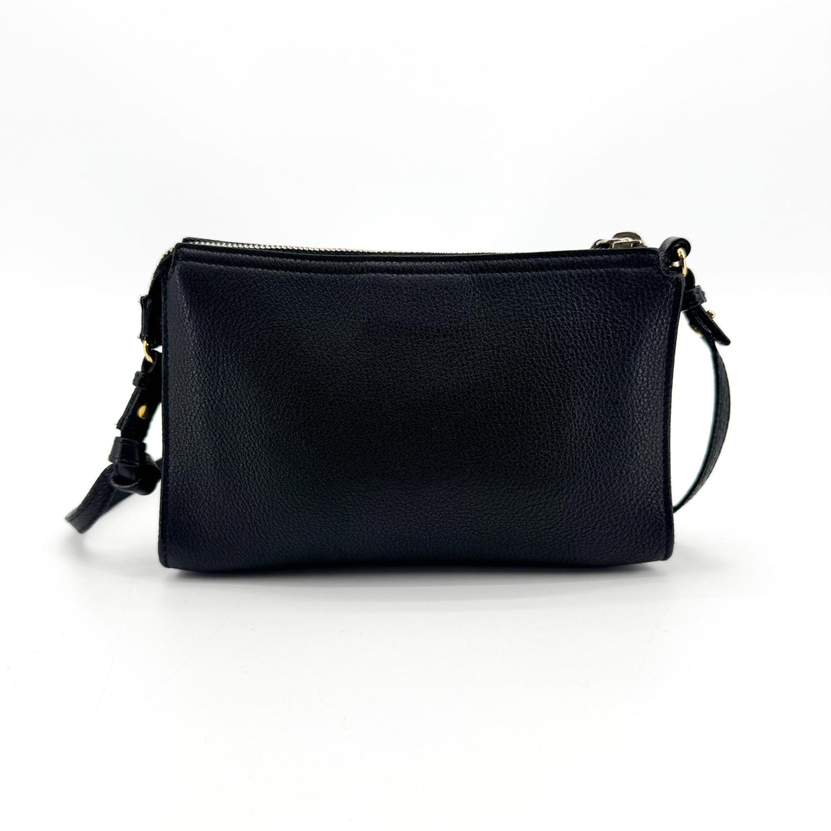Saint Laurent Grain Leather Monogram Charm Chain Shoulder Bag Black