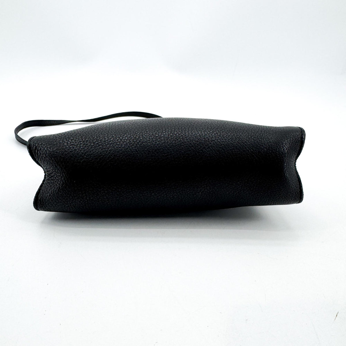 Saint Laurent Grain Leather Monogram Charm Chain Shoulder Bag Black