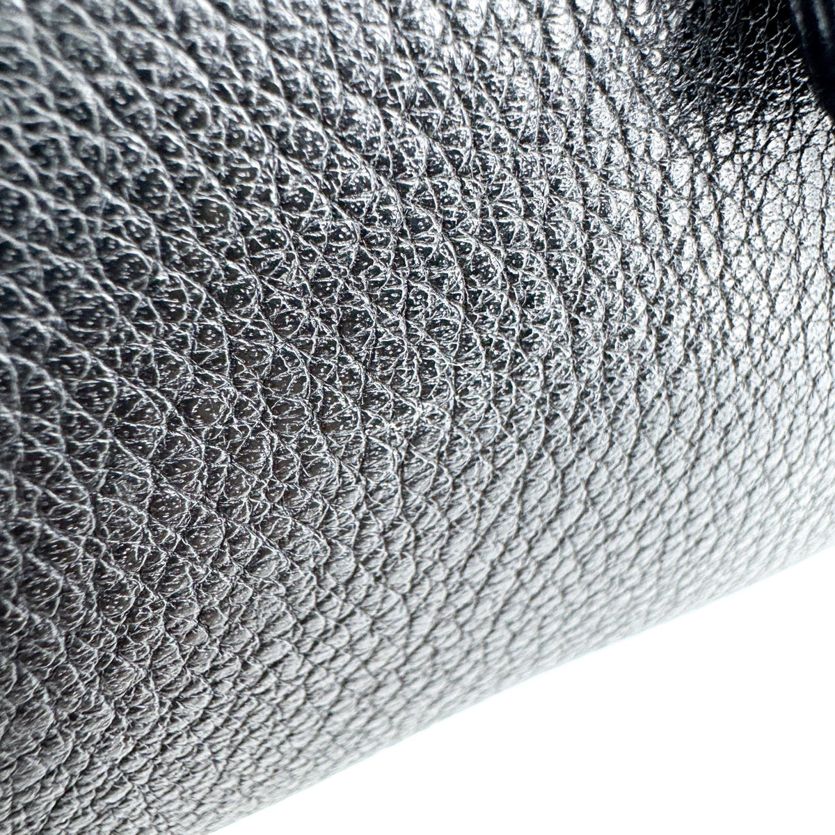 Saint Laurent Grain Leather Monogram Charm Chain Shoulder Bag Black