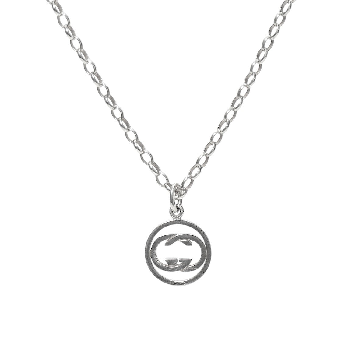 Gucci Round Interlocking G Silver Necklace