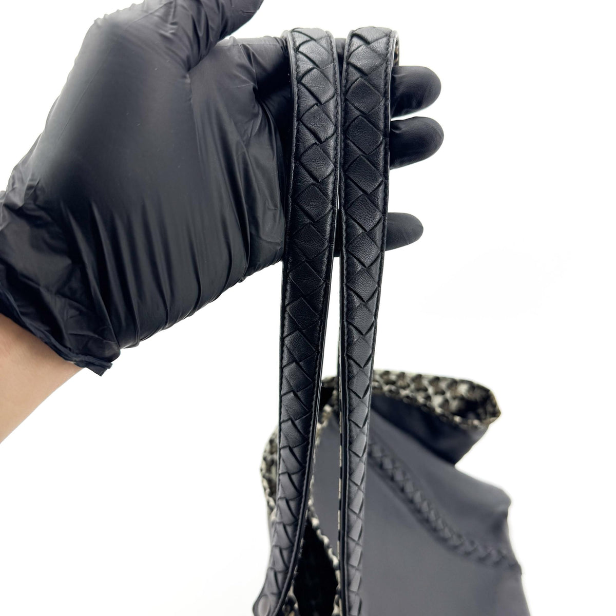 Bottega Veneta Intrecciato Butterfly Leather Tote Bag Black