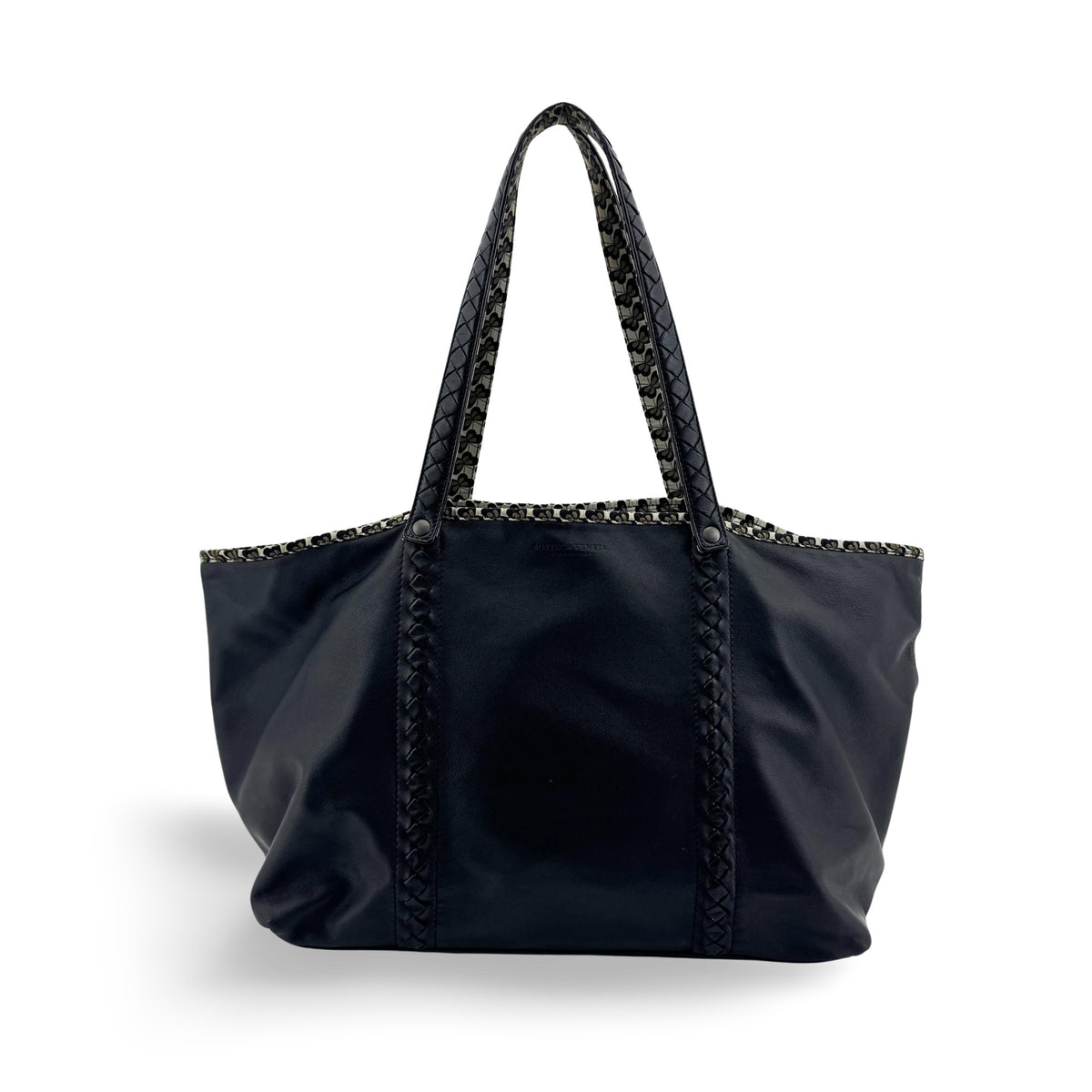 Bottega Veneta Intrecciato Butterfly Leather Tote Bag Black