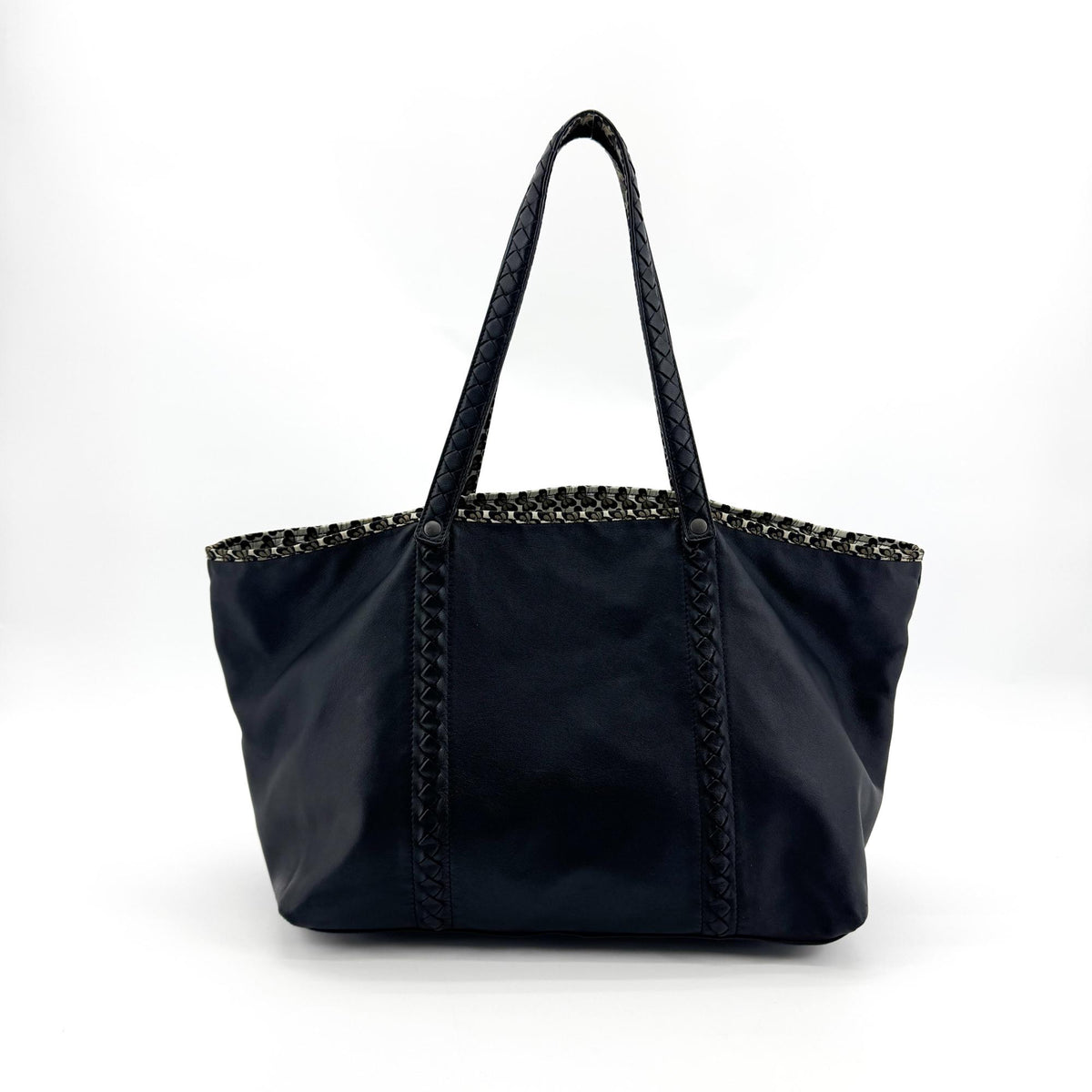 Bottega Veneta Intrecciato Butterfly Leather Tote Bag Black